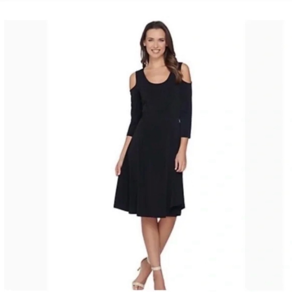 Susan Graver Black Cold Shoulder DressNWOT